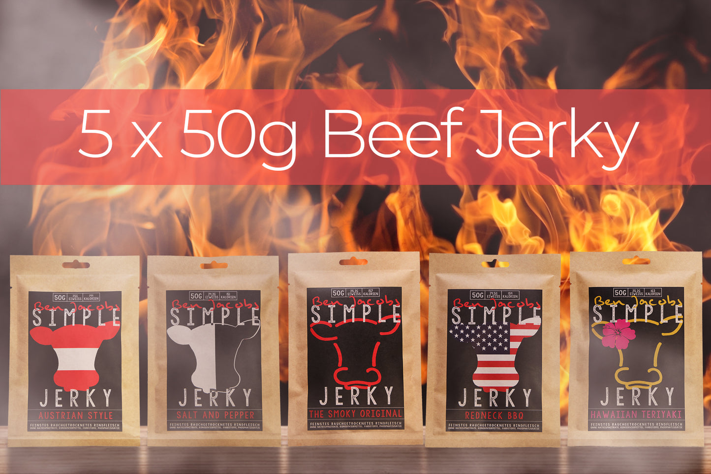 Simple Jerky - Sample Box (5 x 50g)