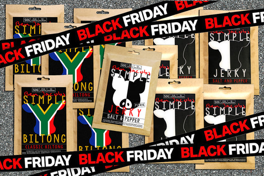 5 x 50g Beef Jerky + 5 x 50g Biltong + 1 free bag of Pork Jerky